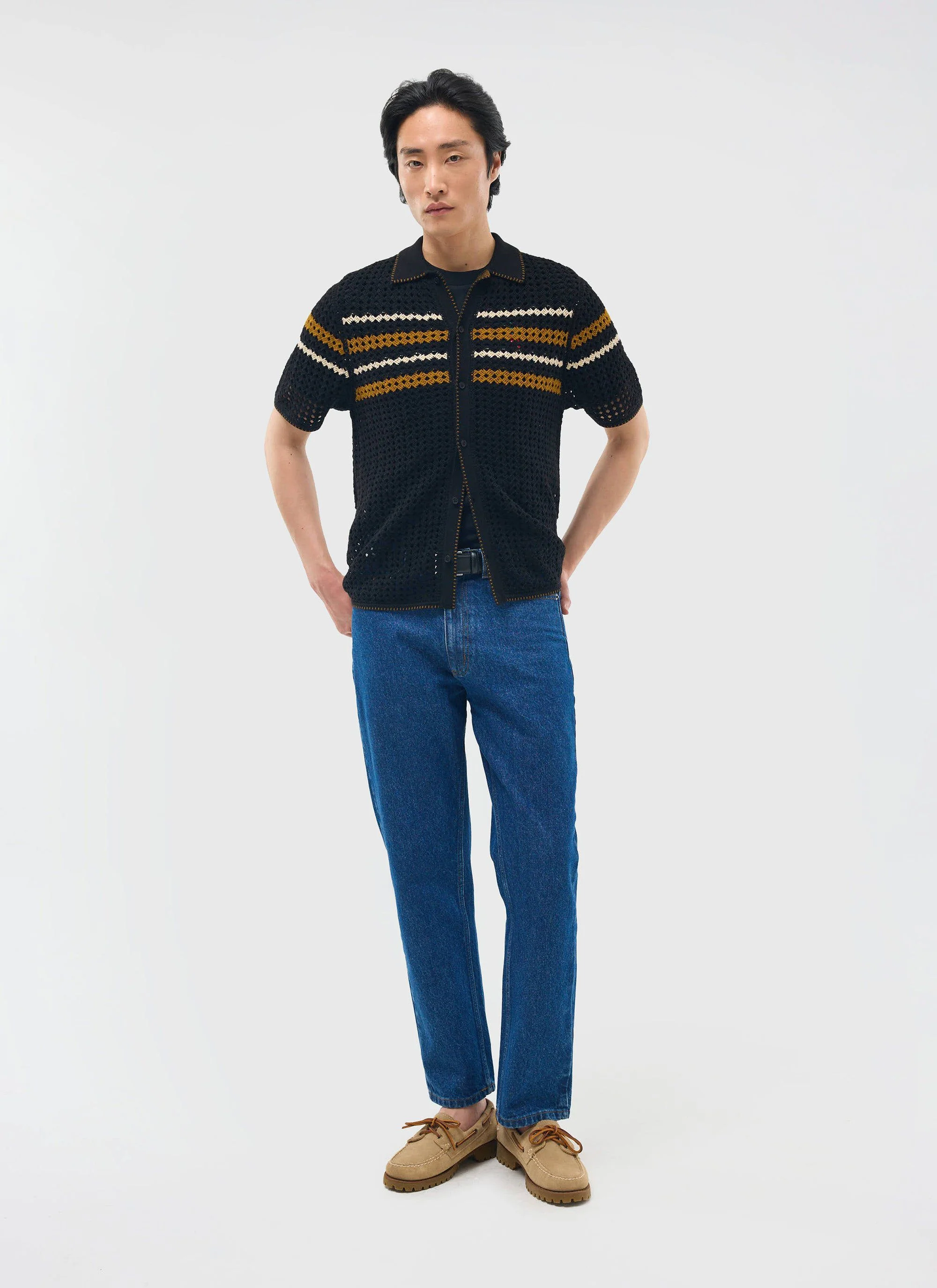 Pesaro Knitted Shirt | Cotton | Black - Image 3