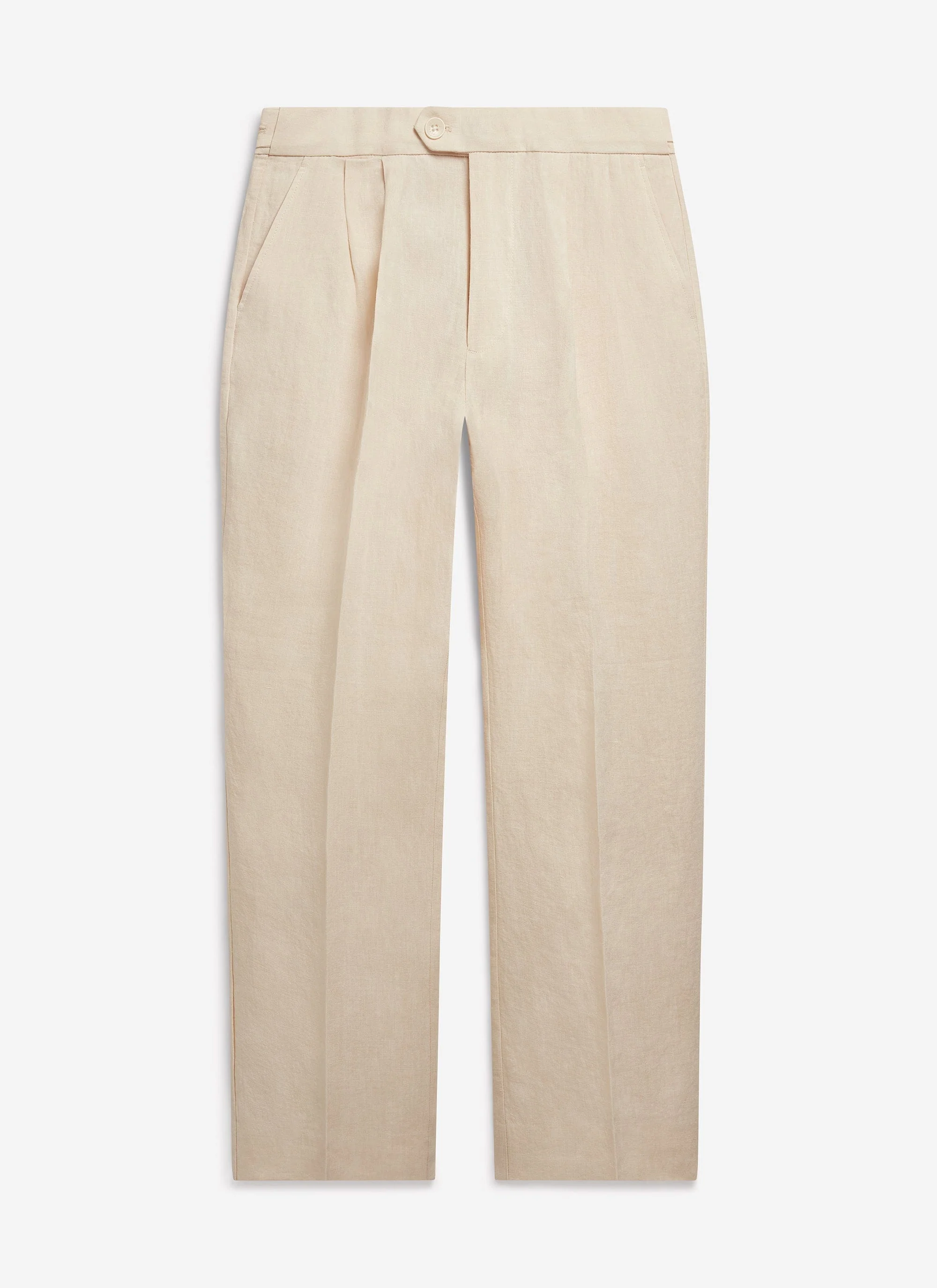 Pleated Tailored Trousers | Linen | Cream - Image 6