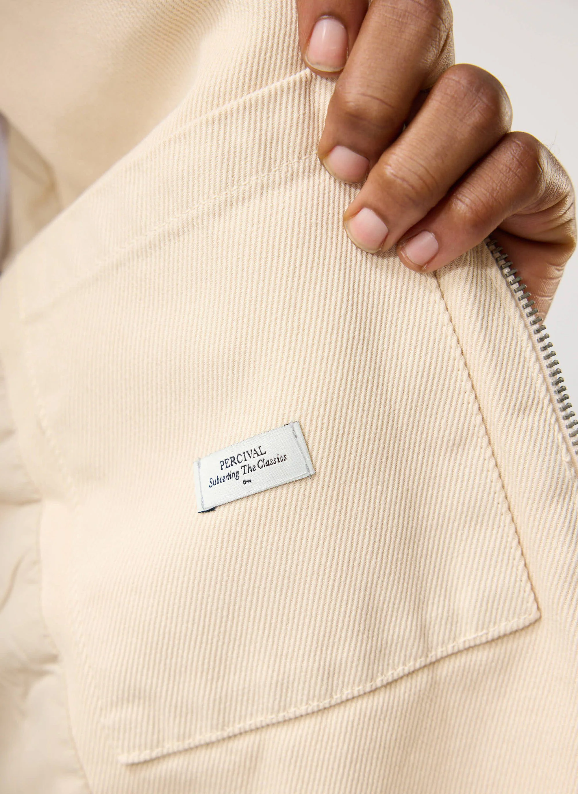 Preface Contrast Collar Jacket | Cotton Twill | Ecru - Image 11