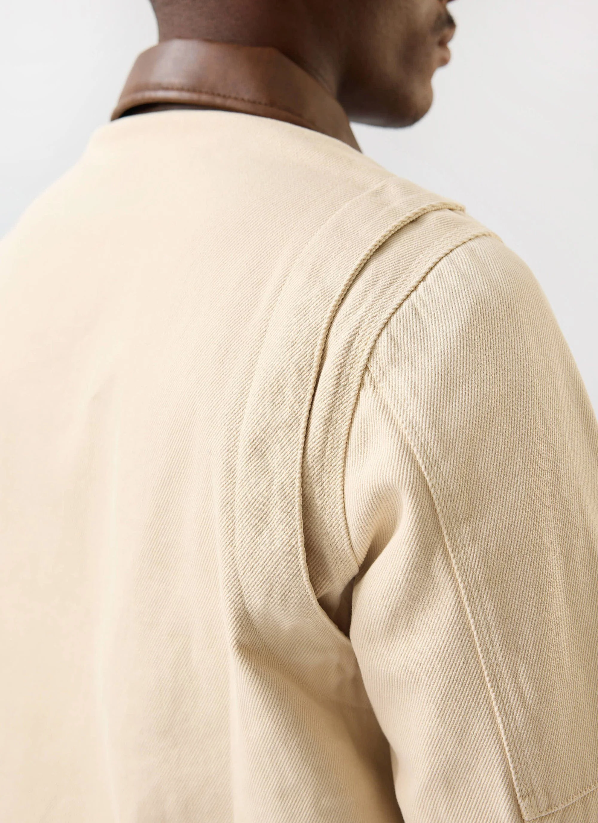 Preface Contrast Collar Jacket | Cotton Twill | Ecru - Image 6
