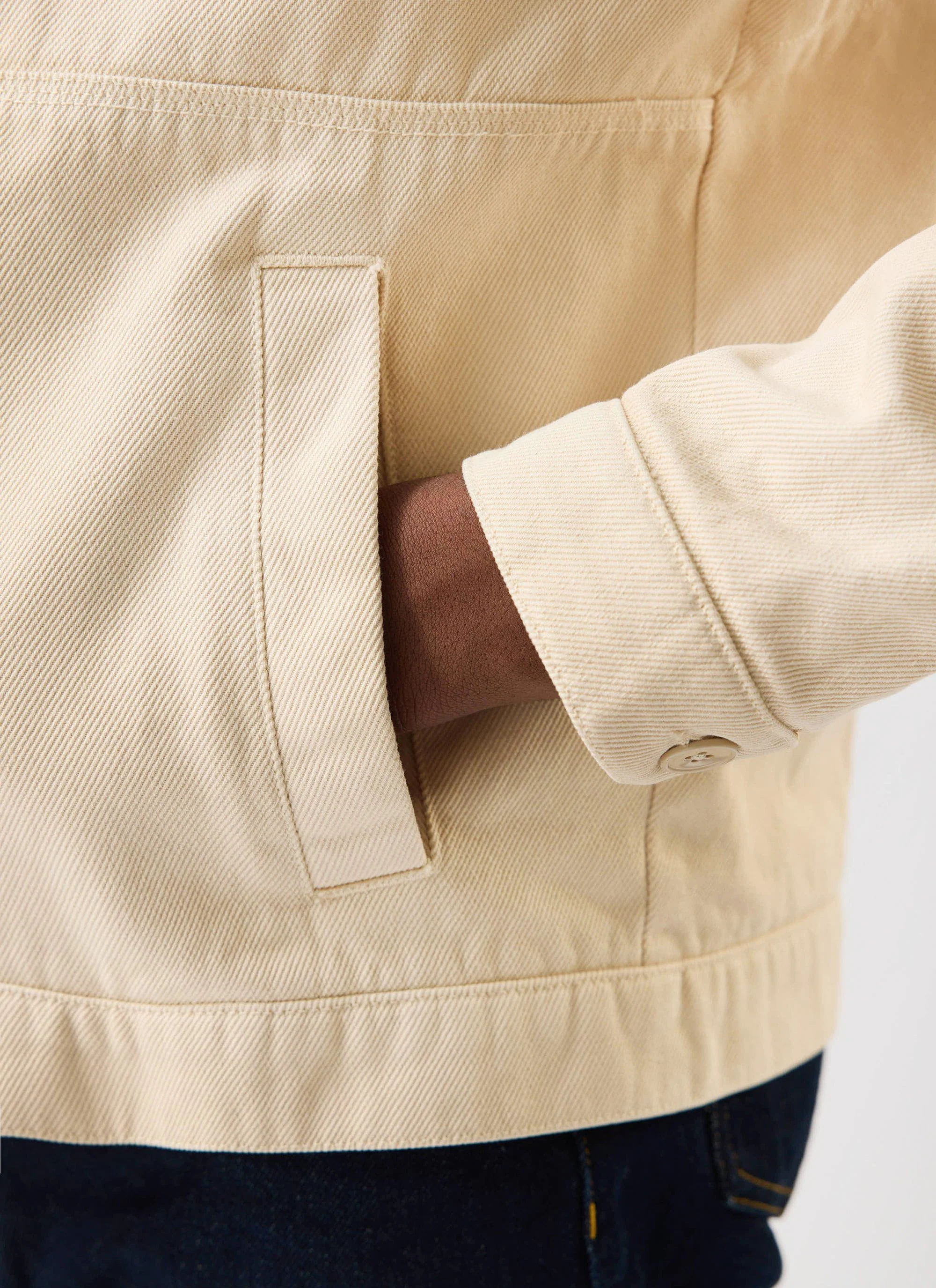 Preface Contrast Collar Jacket | Cotton Twill | Ecru - Image 8