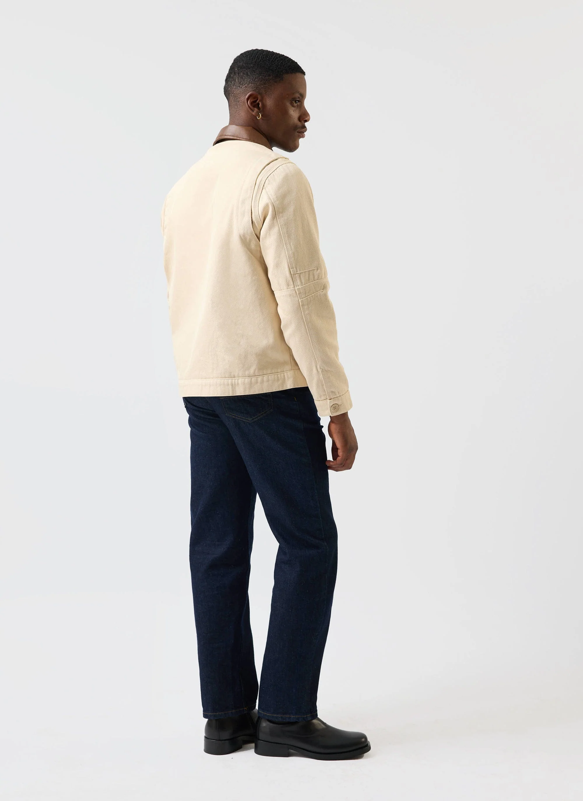 Preface Contrast Collar Jacket | Cotton Twill | Ecru - Image 9