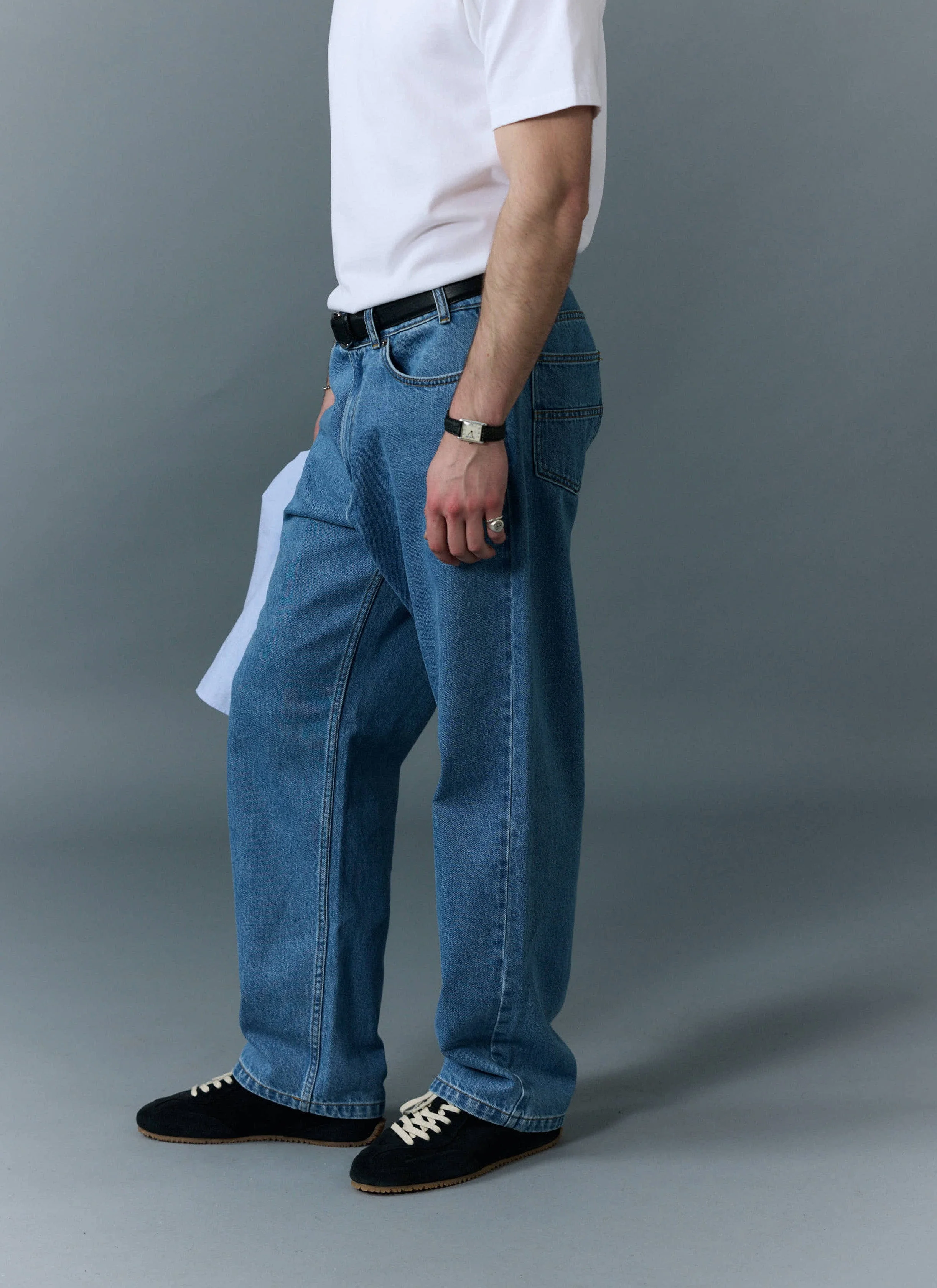 Wide Leg Denim Jeans | Light Wash Blue - Image 4