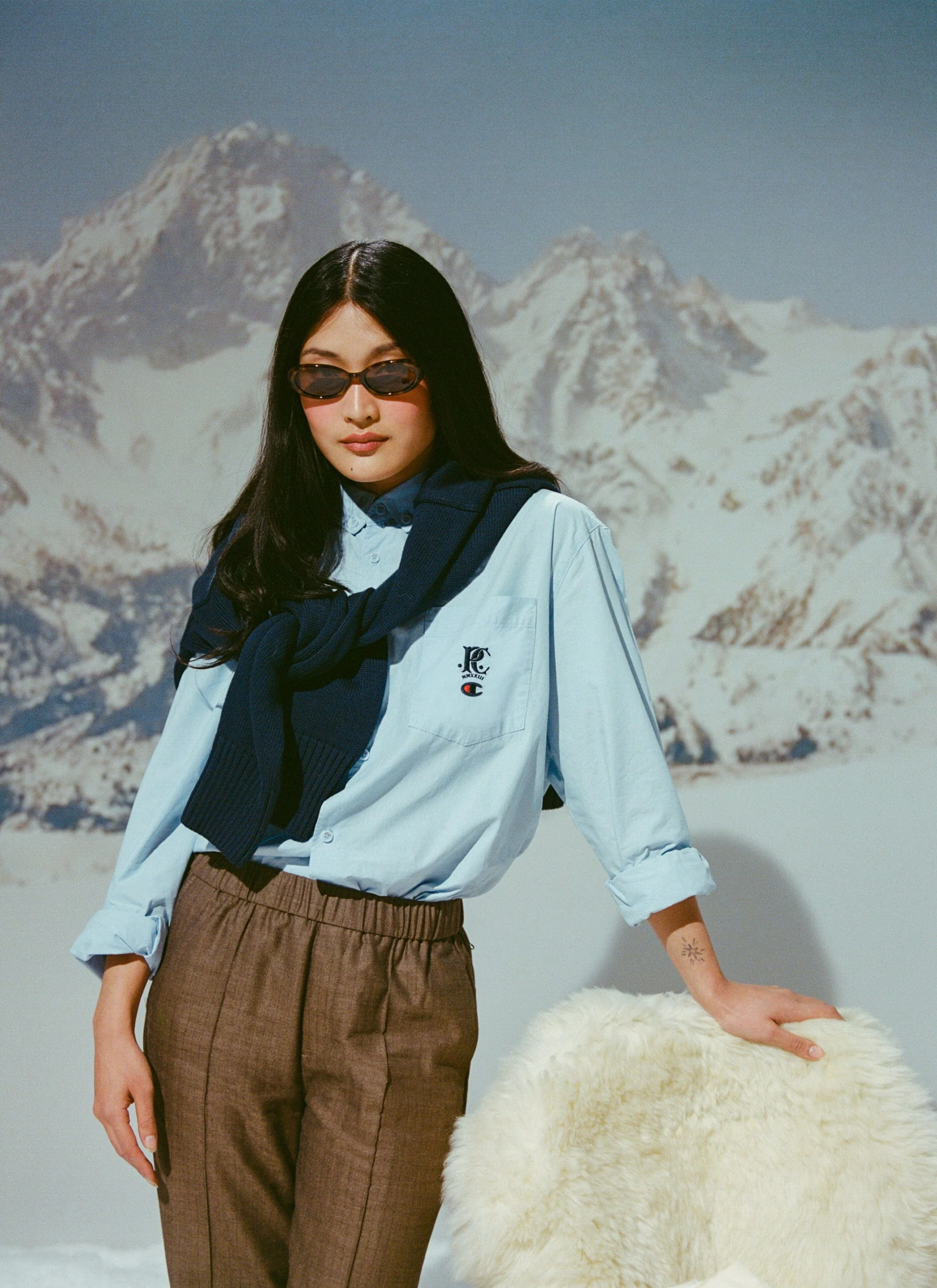 Relaxed Oxford Shirt | Champion x Percival | Blue - Image 3