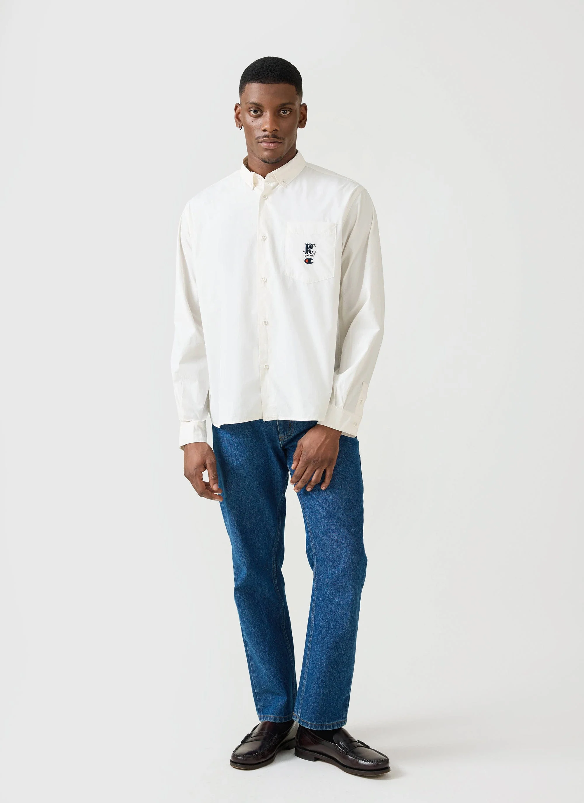 Relaxed Oxford Shirt | Champion x Percival | Ecru - Image 5