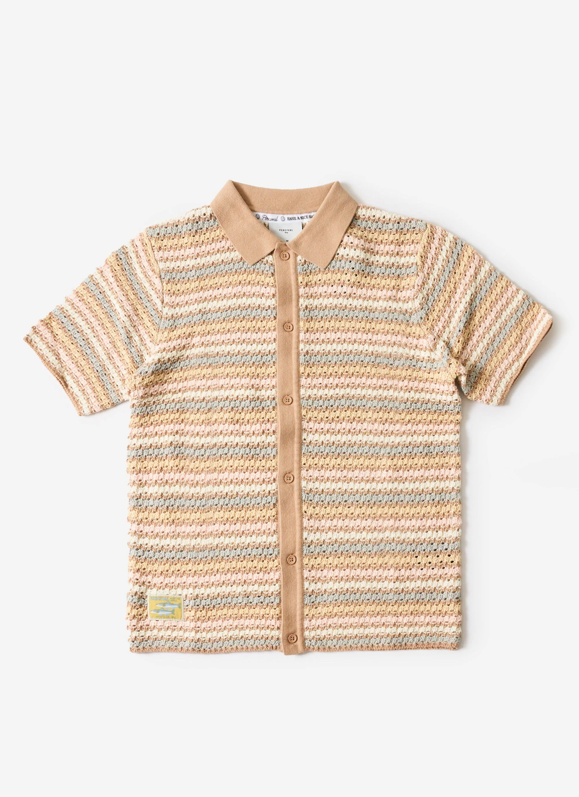 Sari Stripe Knitted Shirt | Cotton | Ecru - Image 3