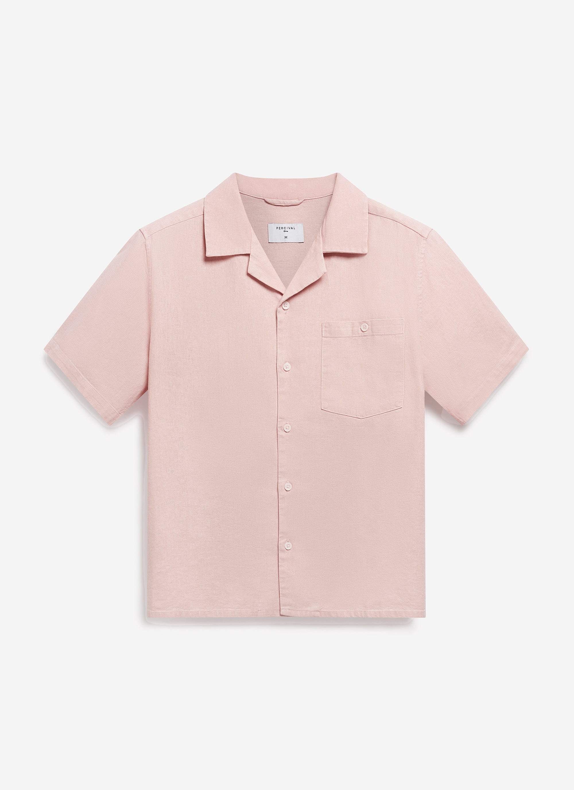 Short Sleeve Cuban Shirt | Linen | Dusty Pink