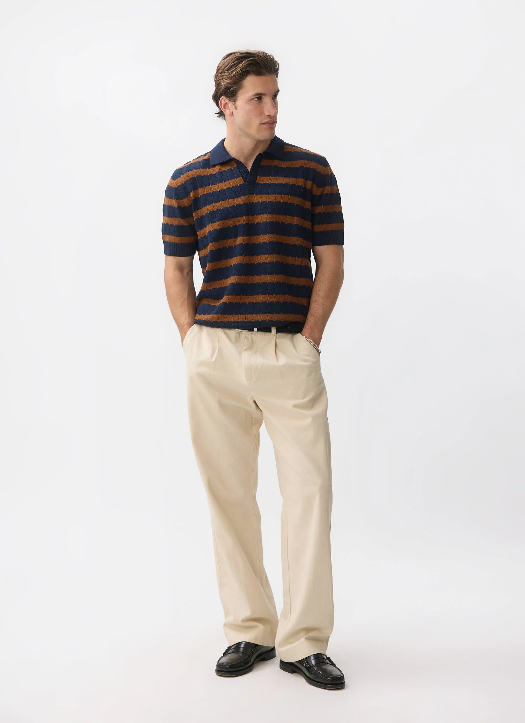 Stine Knitted Polo | Cotton | Brown - Image 6