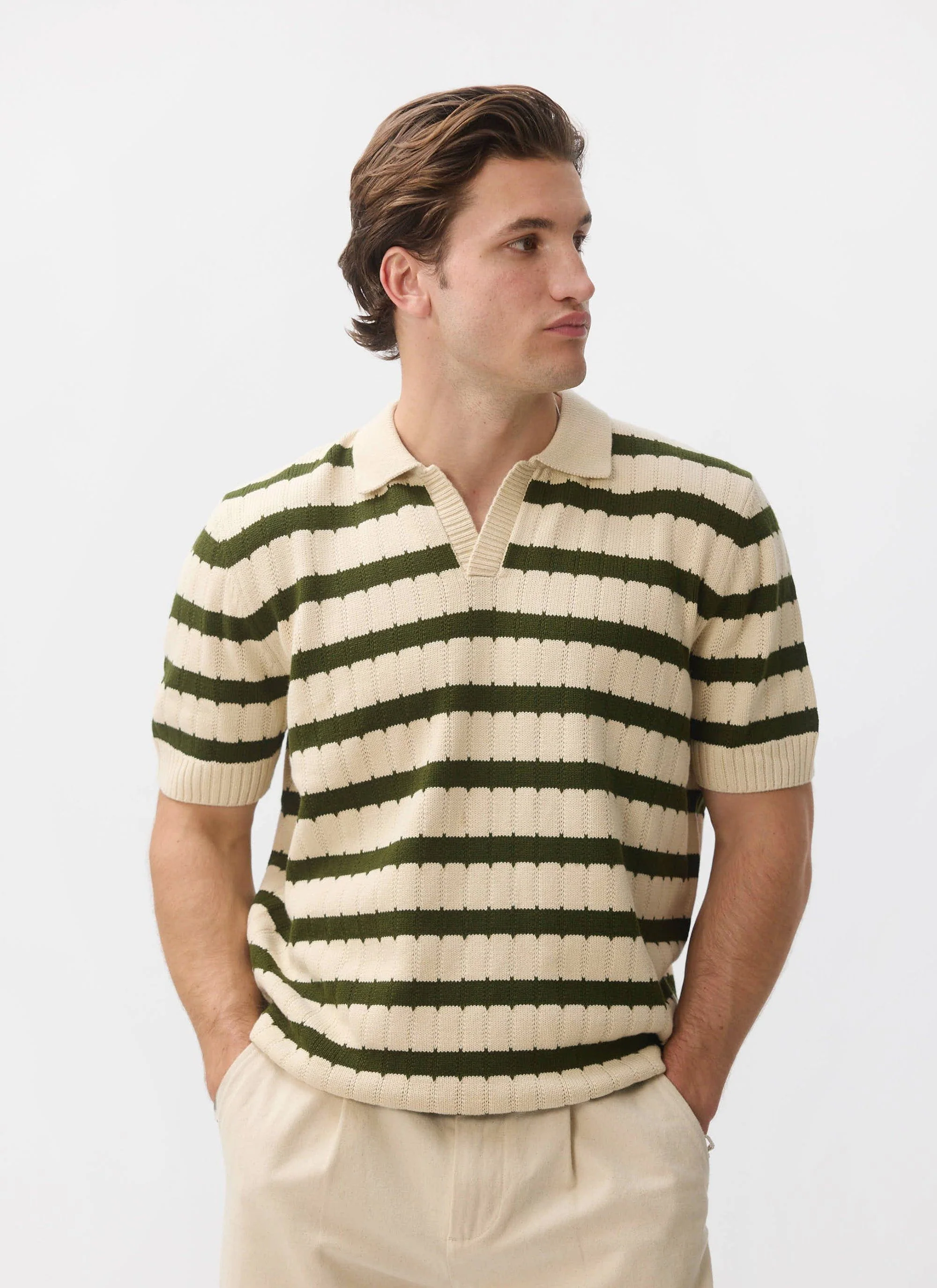 Stine Knitted Polo | Cotton | Ecru