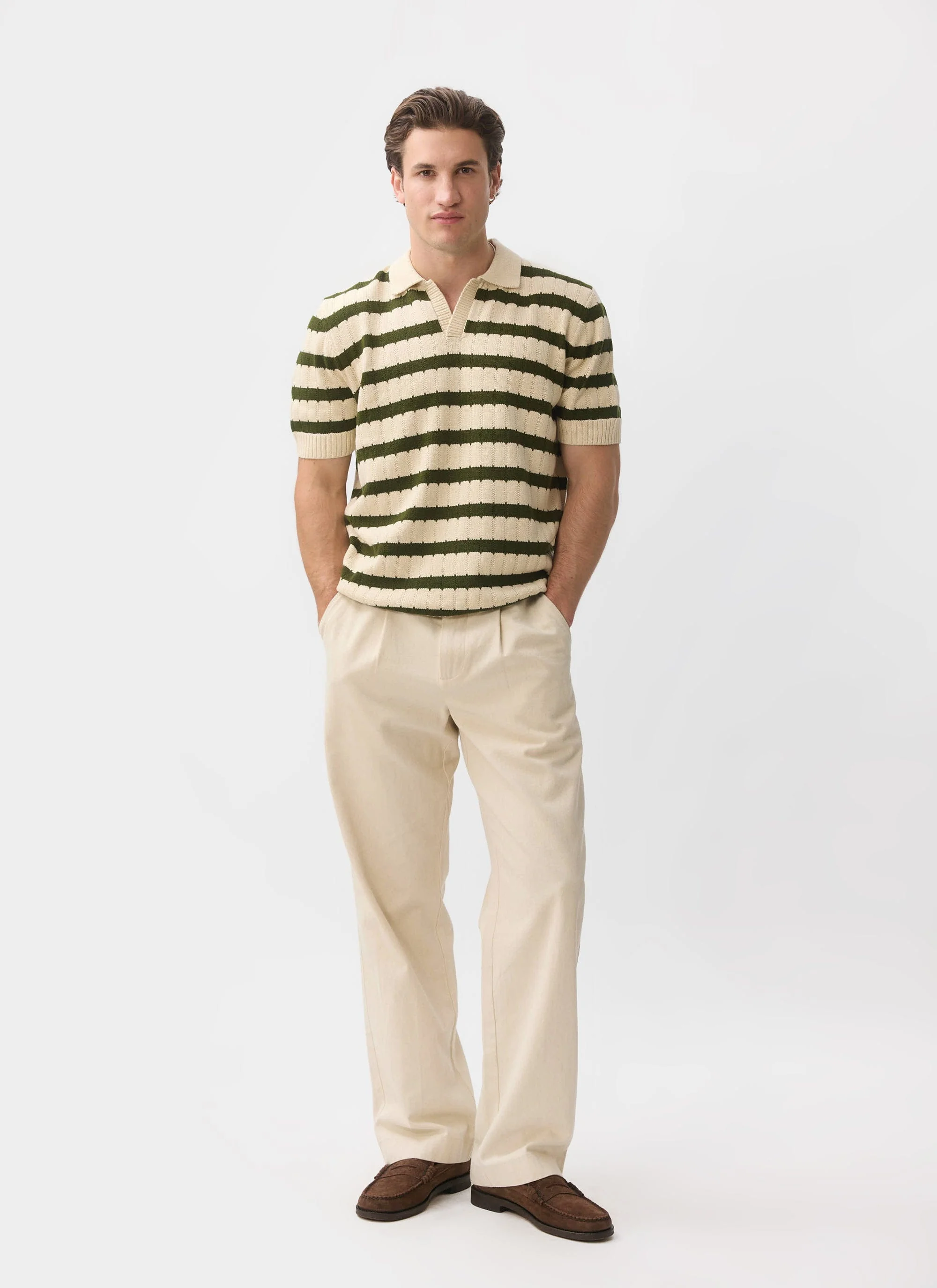 Stine Knitted Polo | Cotton | Ecru - Image 2
