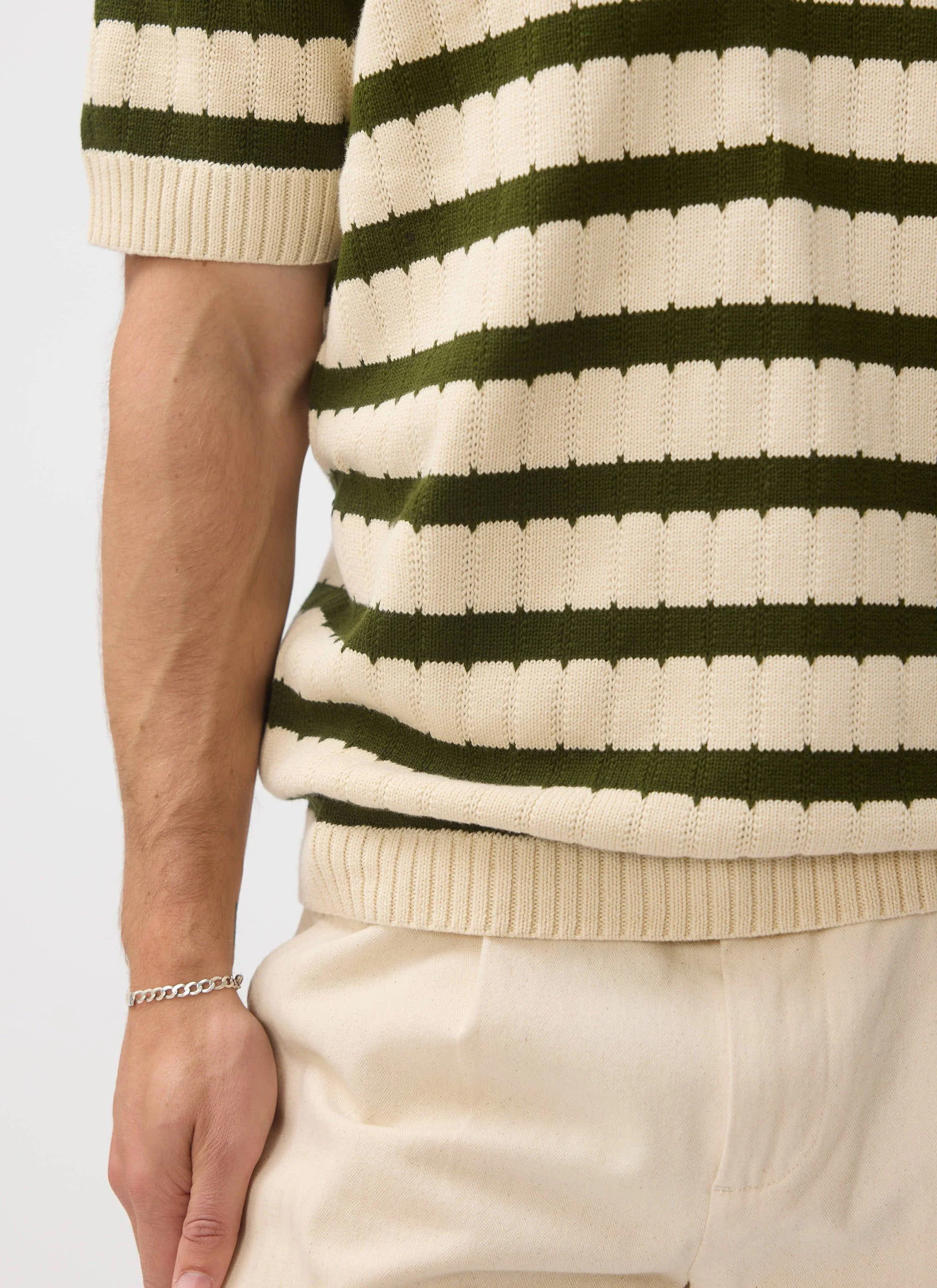 Stine Knitted Polo | Cotton | Ecru - Image 3