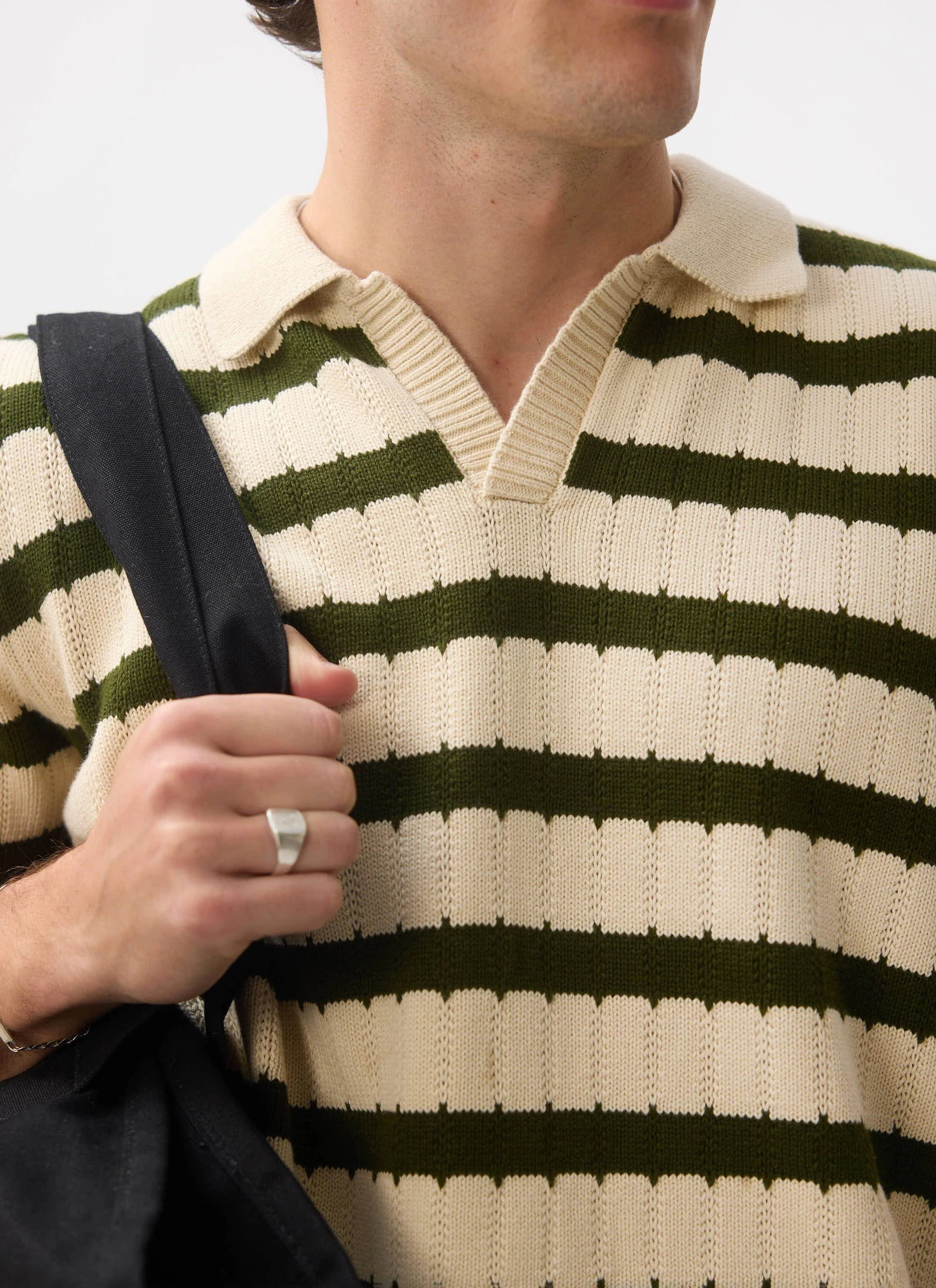 Stine Knitted Polo | Cotton | Ecru - Image 5