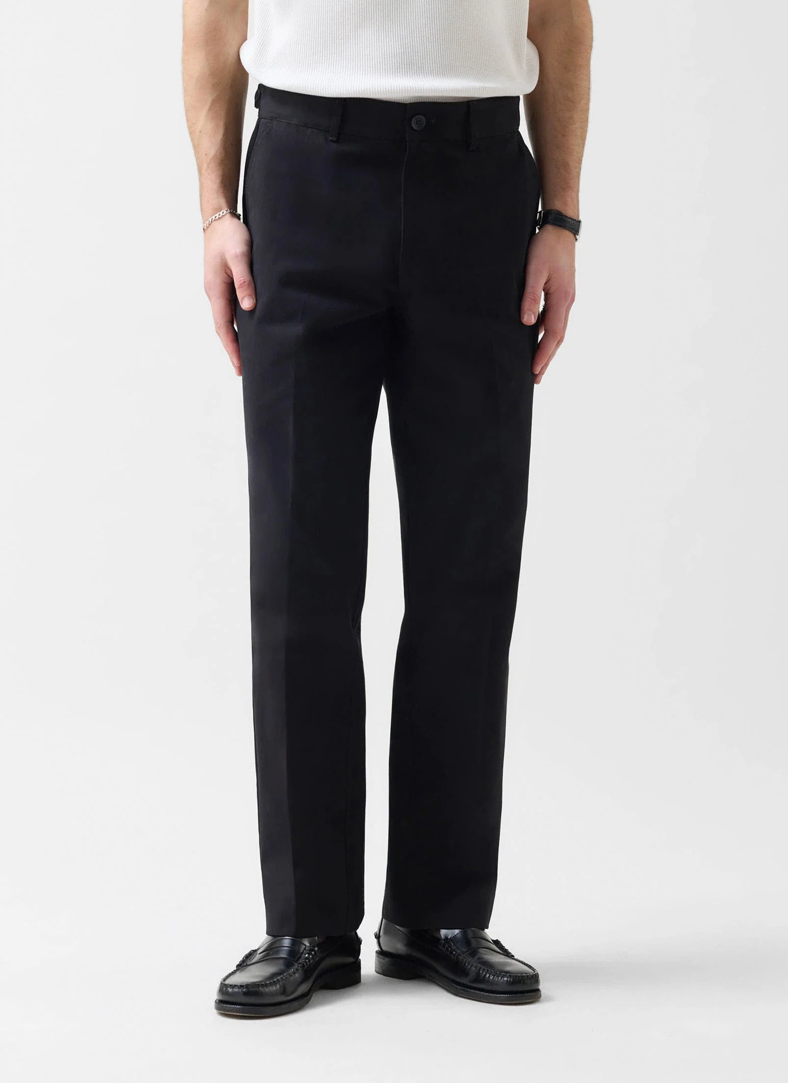 Straight Leg Chino | Cotton | Black - Image 2