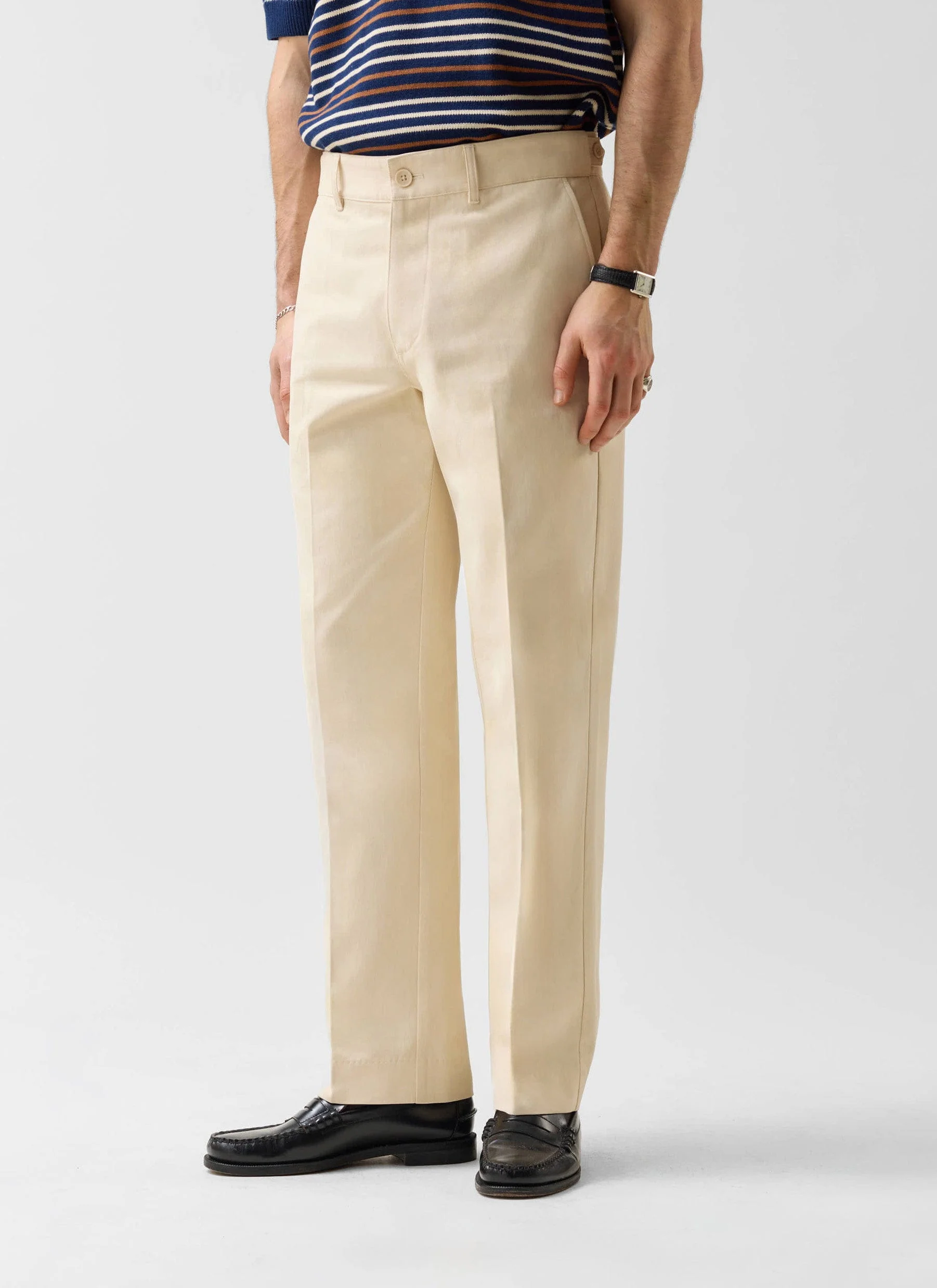 Straight Leg Chino | Cotton | Ecru