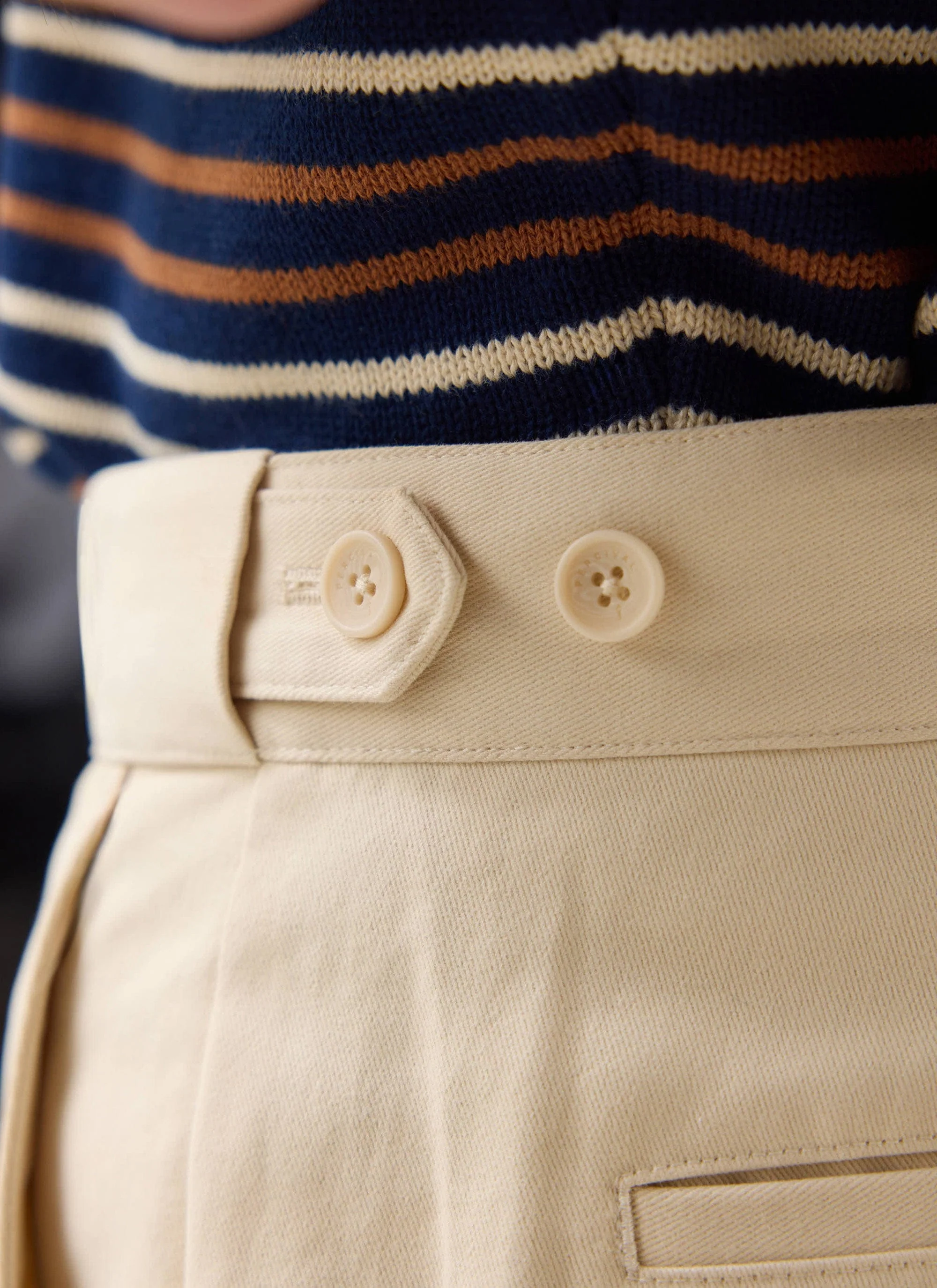 Straight Leg Chino | Cotton | Ecru - Image 2