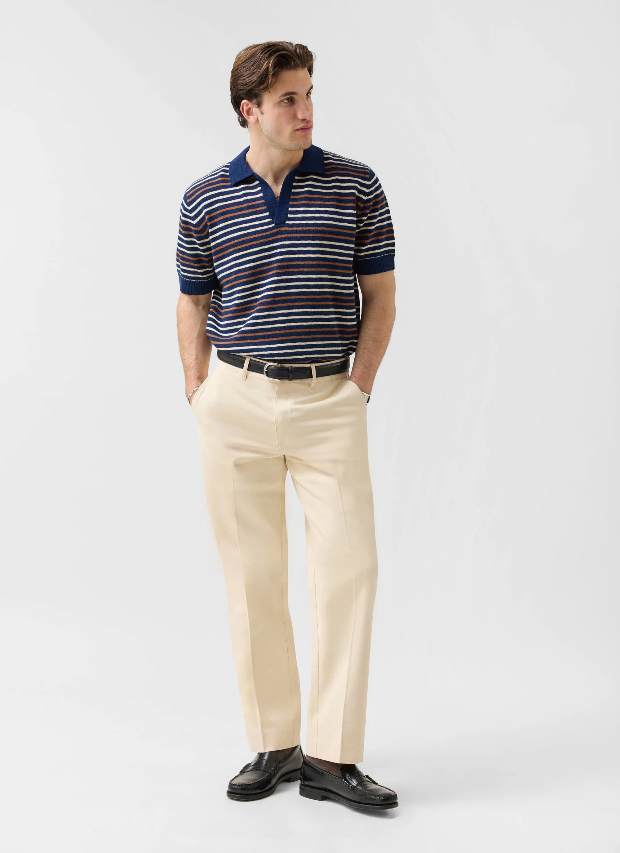Straight Leg Chino | Cotton | Ecru - Image 3