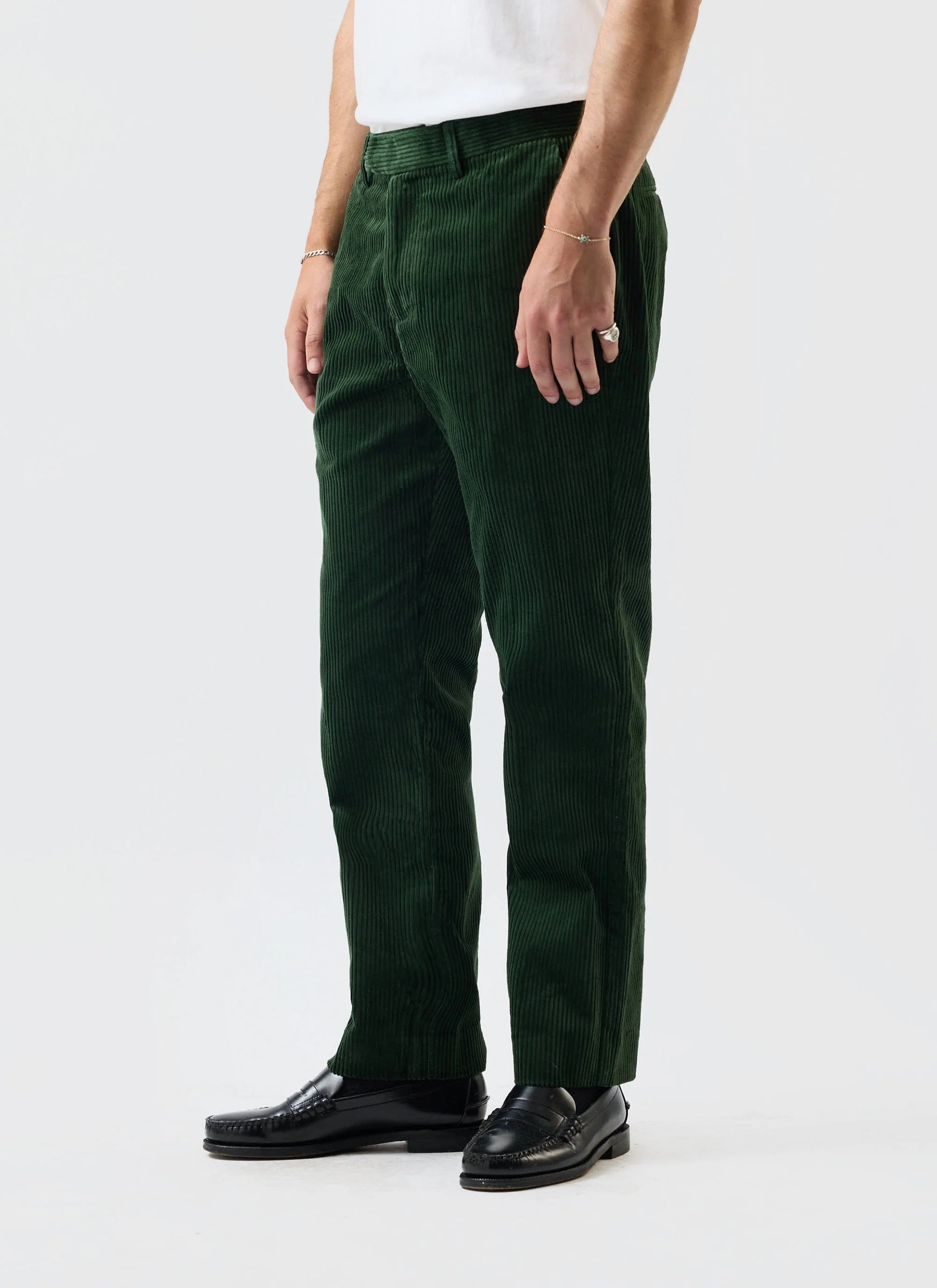 Tailored Chunky Cord Trousers | Forest - Image 5