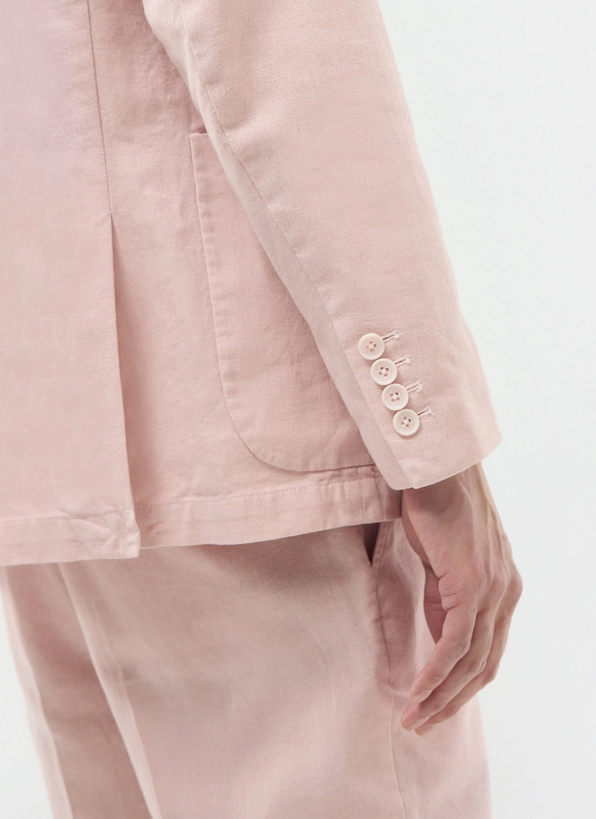 Tailored Linen Blazer | Dusty Pink - Image 8
