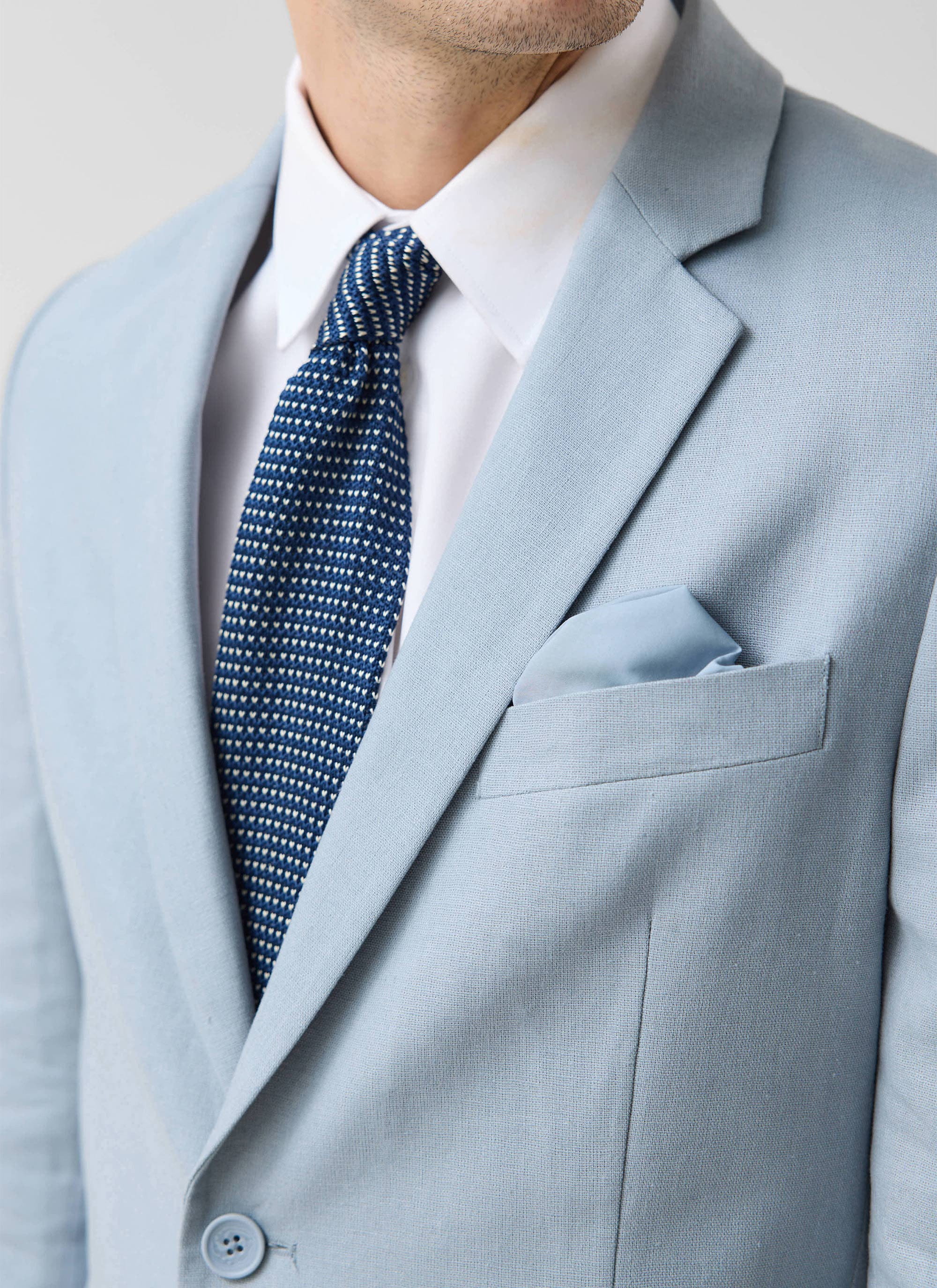 Tailored Linen Blazer | Light Blue - Image 3