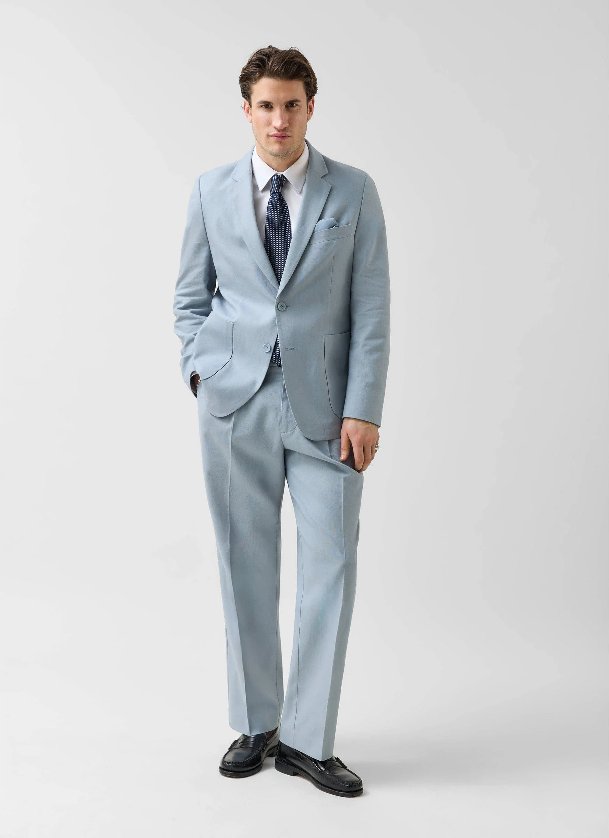 Tailored Linen Blazer | Light Blue - Image 7