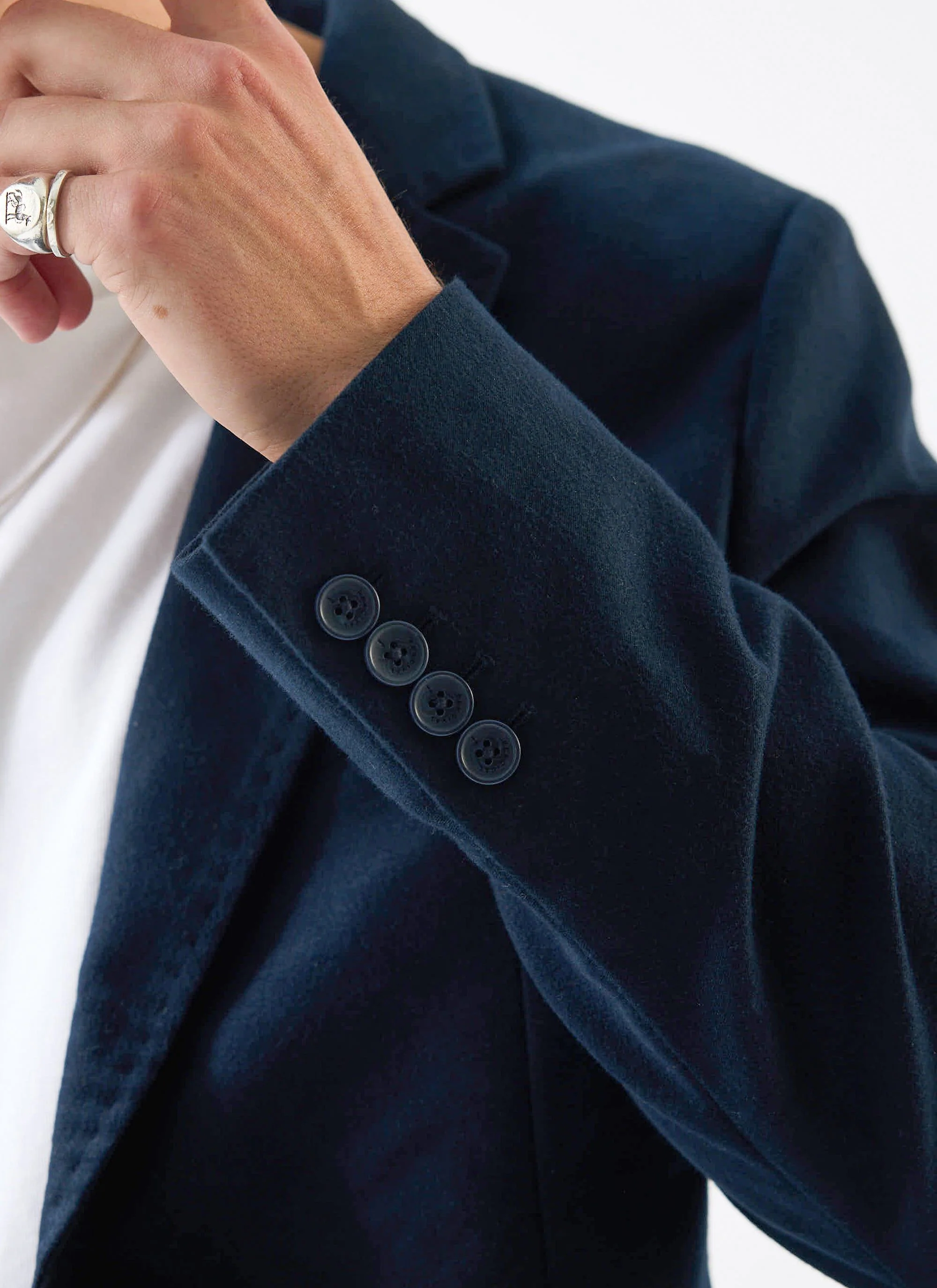 Tailored Moleskin Blazer | Navy - Image 4