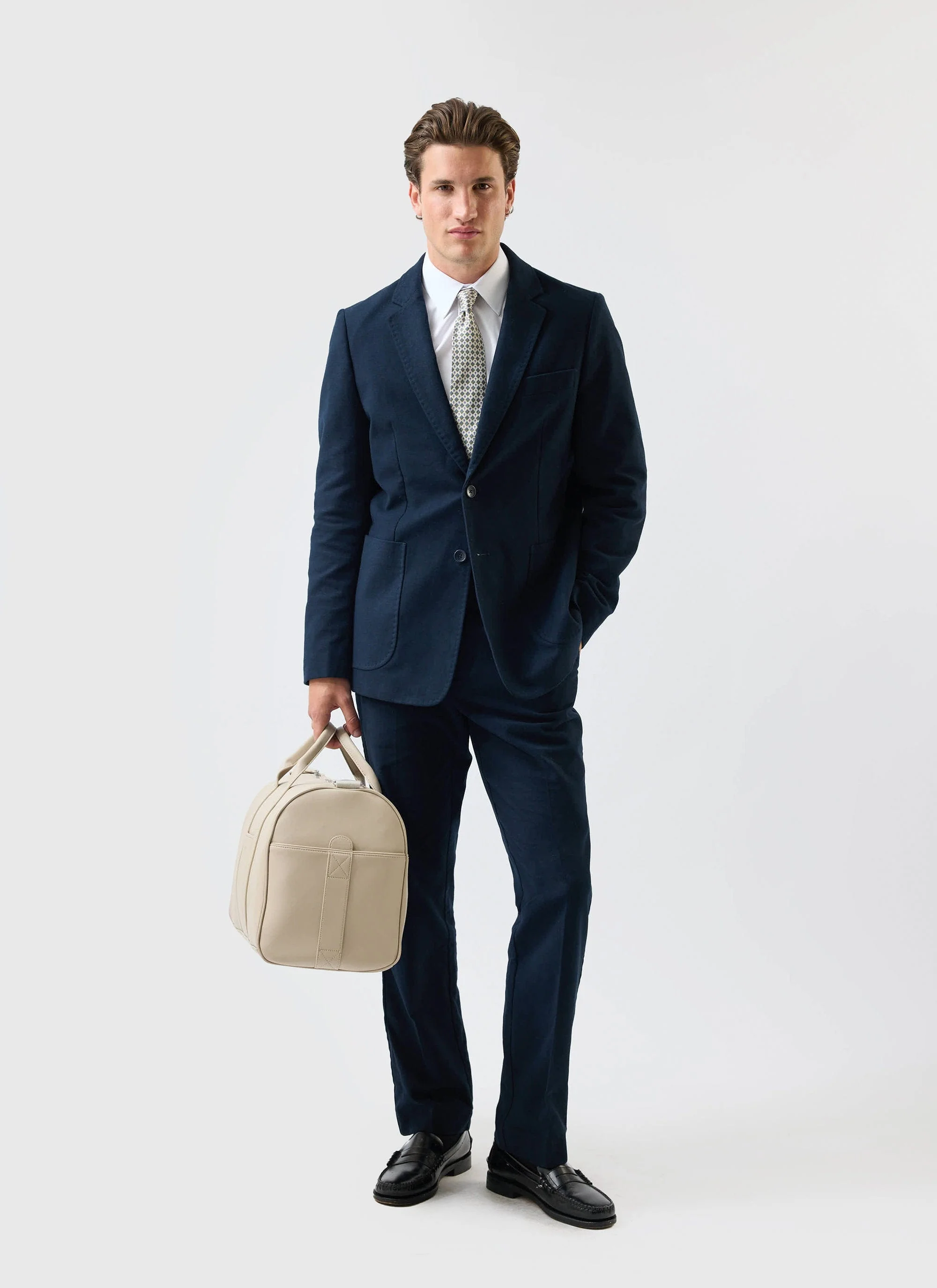 Tailored Moleskin Blazer | Navy - Image 5