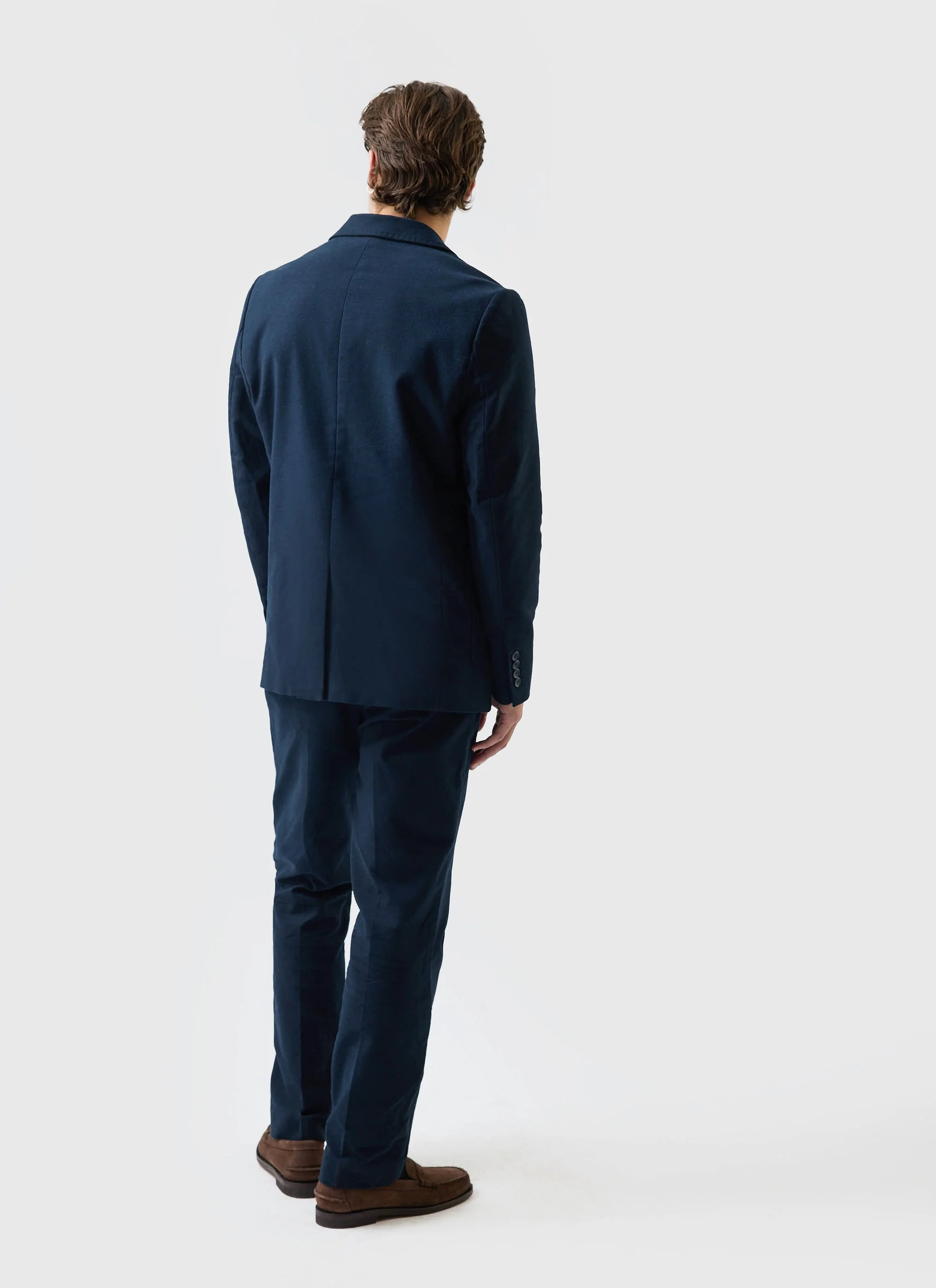 Tailored Moleskin Blazer | Navy - Image 9