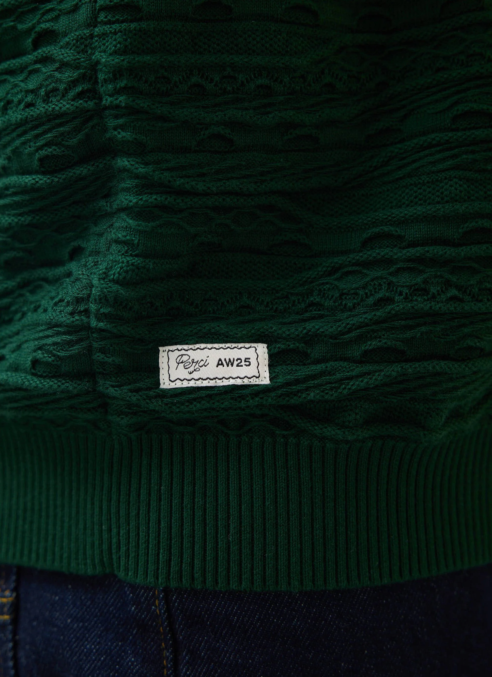 Tales Knitted Crew Neck Jumper | Cotton | Forest - Image 6