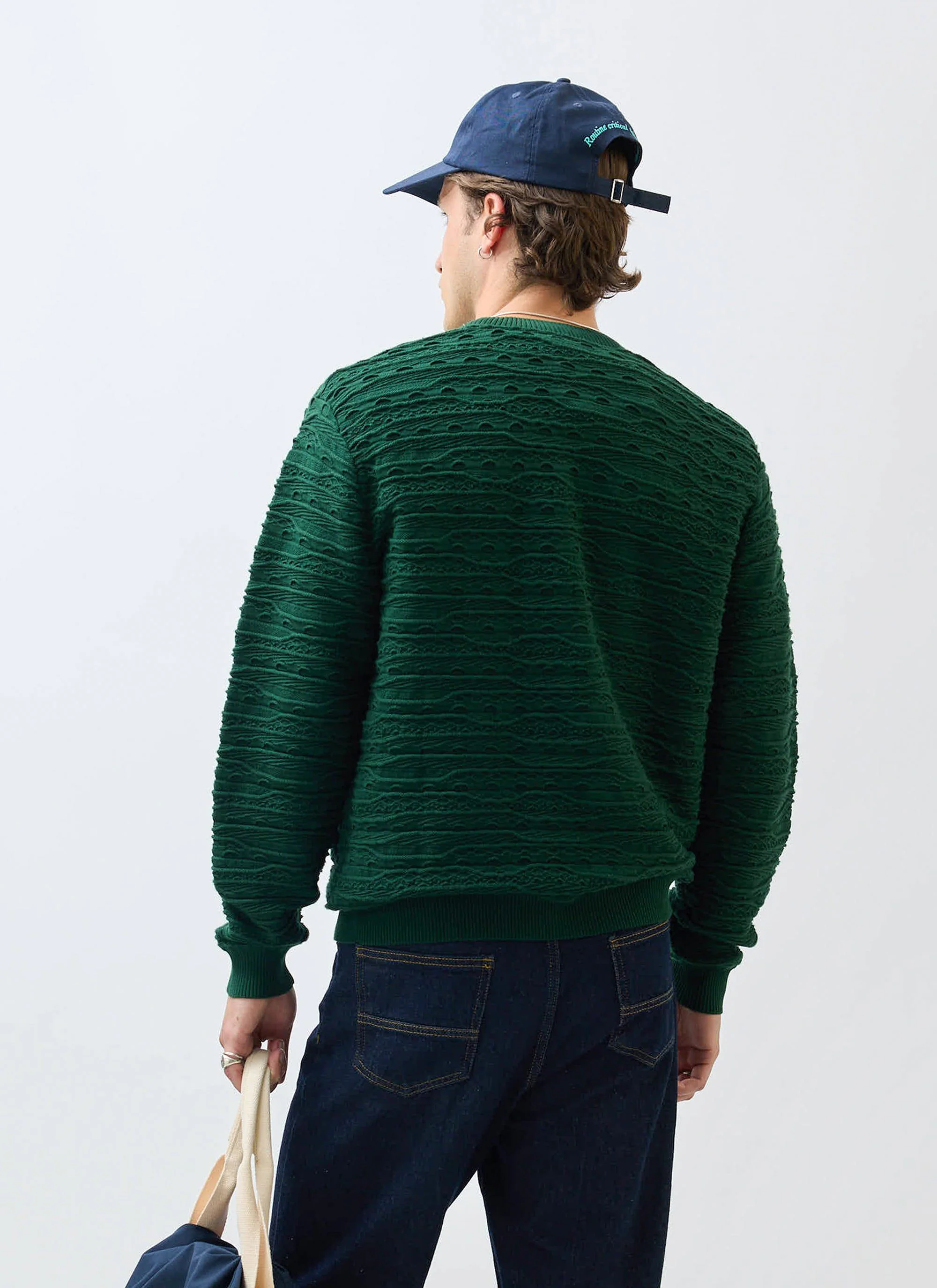 Tales Knitted Crew Neck Jumper | Cotton | Forest - Image 7