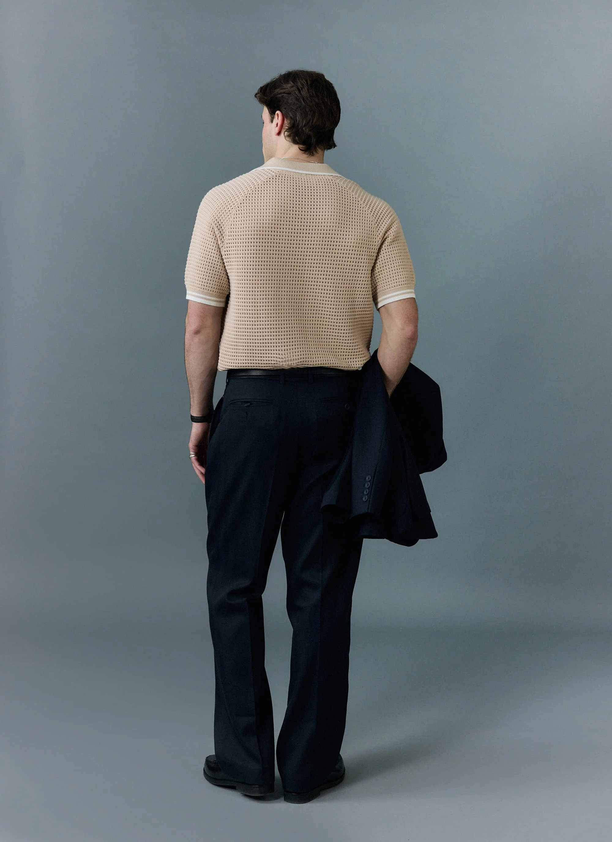 Tennis Boxy Knitted Polo | Cotton | Ecru - Image 4