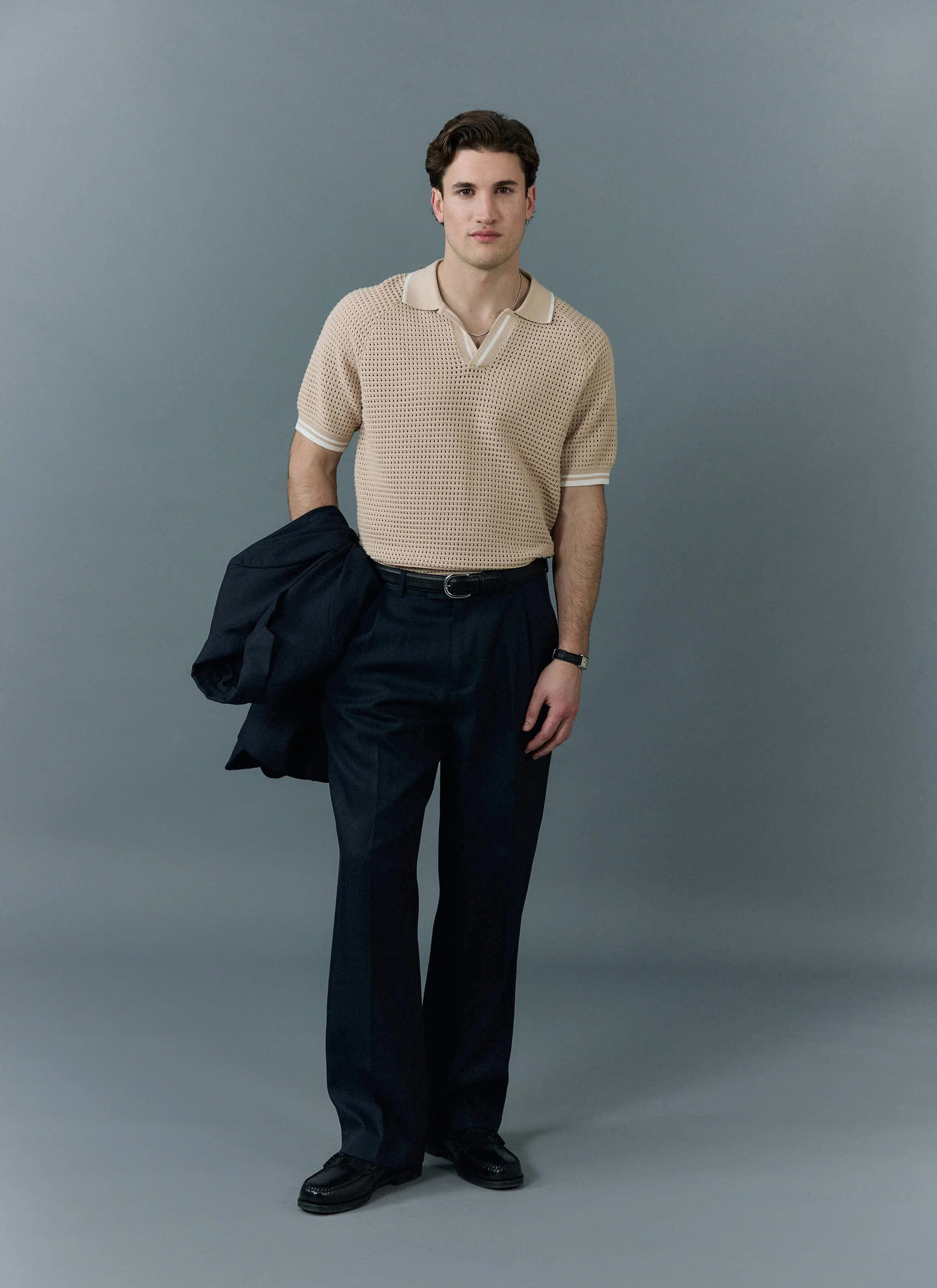 Tennis Boxy Knitted Polo | Cotton | Ecru - Image 5