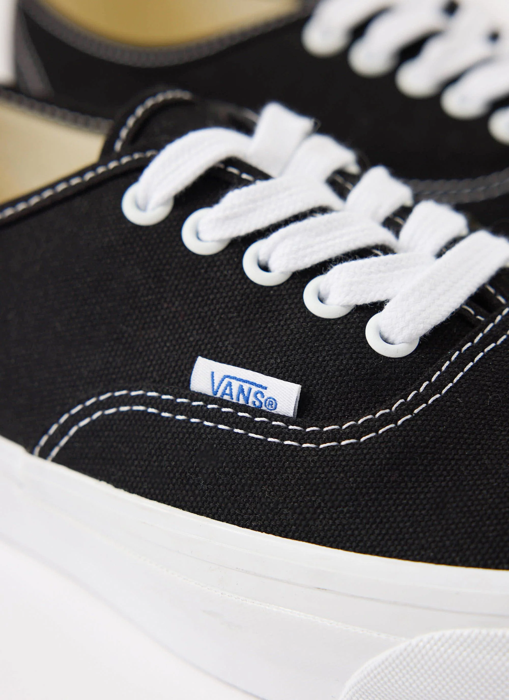 Vans | Premium Authentic 44 Shoes | Black with White - Image 4