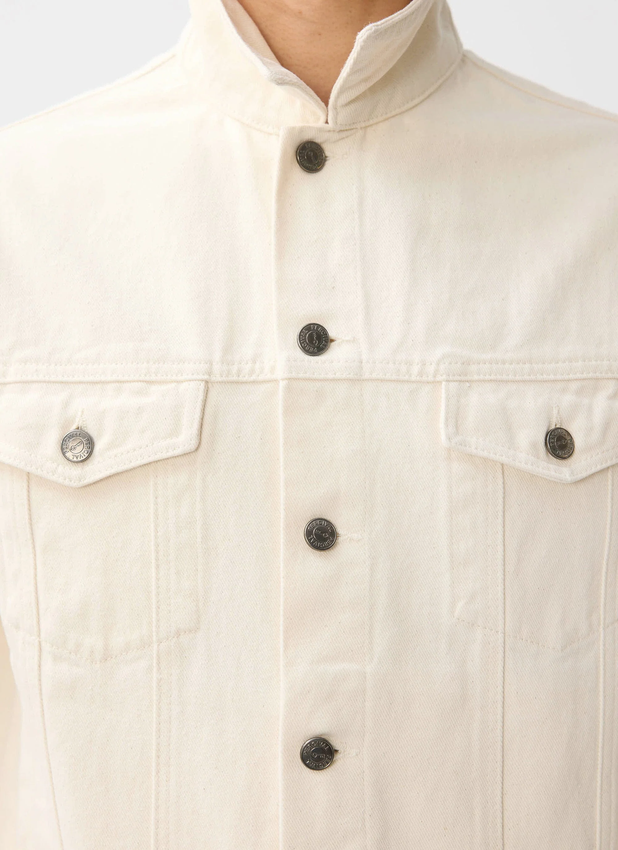 Western Trucker Jacket | Denim | Ecru - Image 4