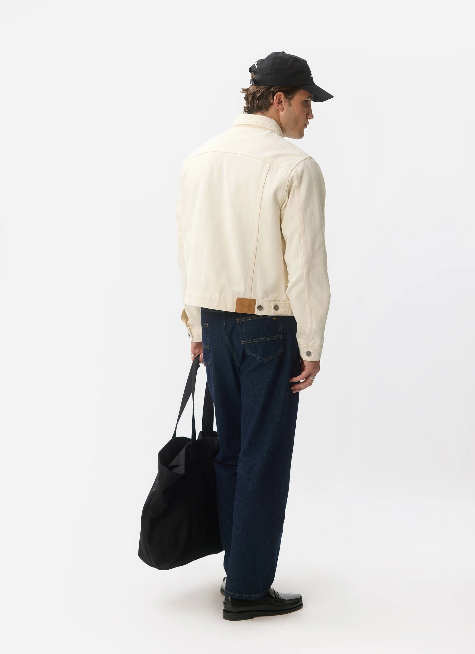 Western Trucker Jacket | Denim | Ecru - Image 9