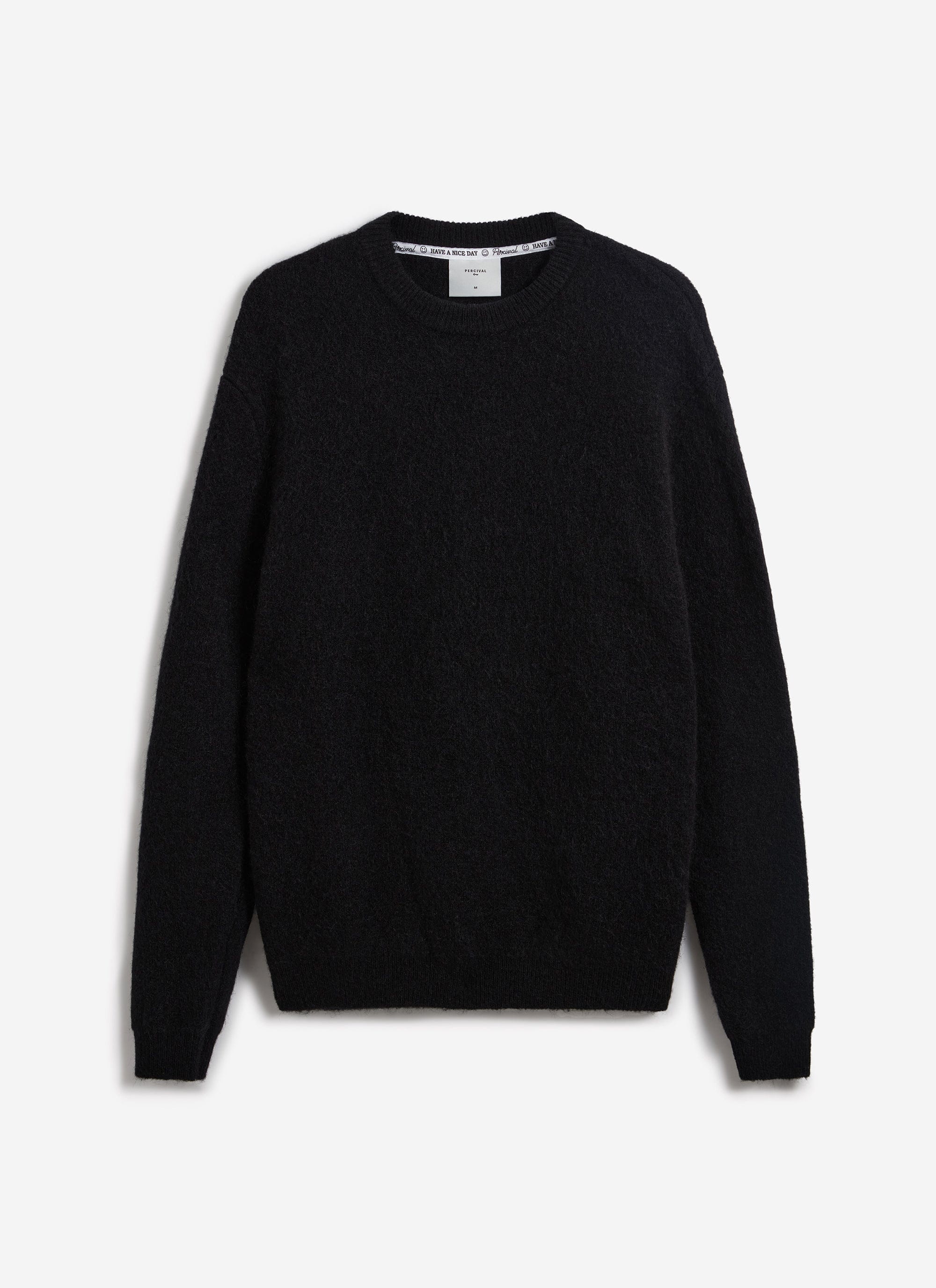 White Glove Crew Neck Jumper | Mohair | Black