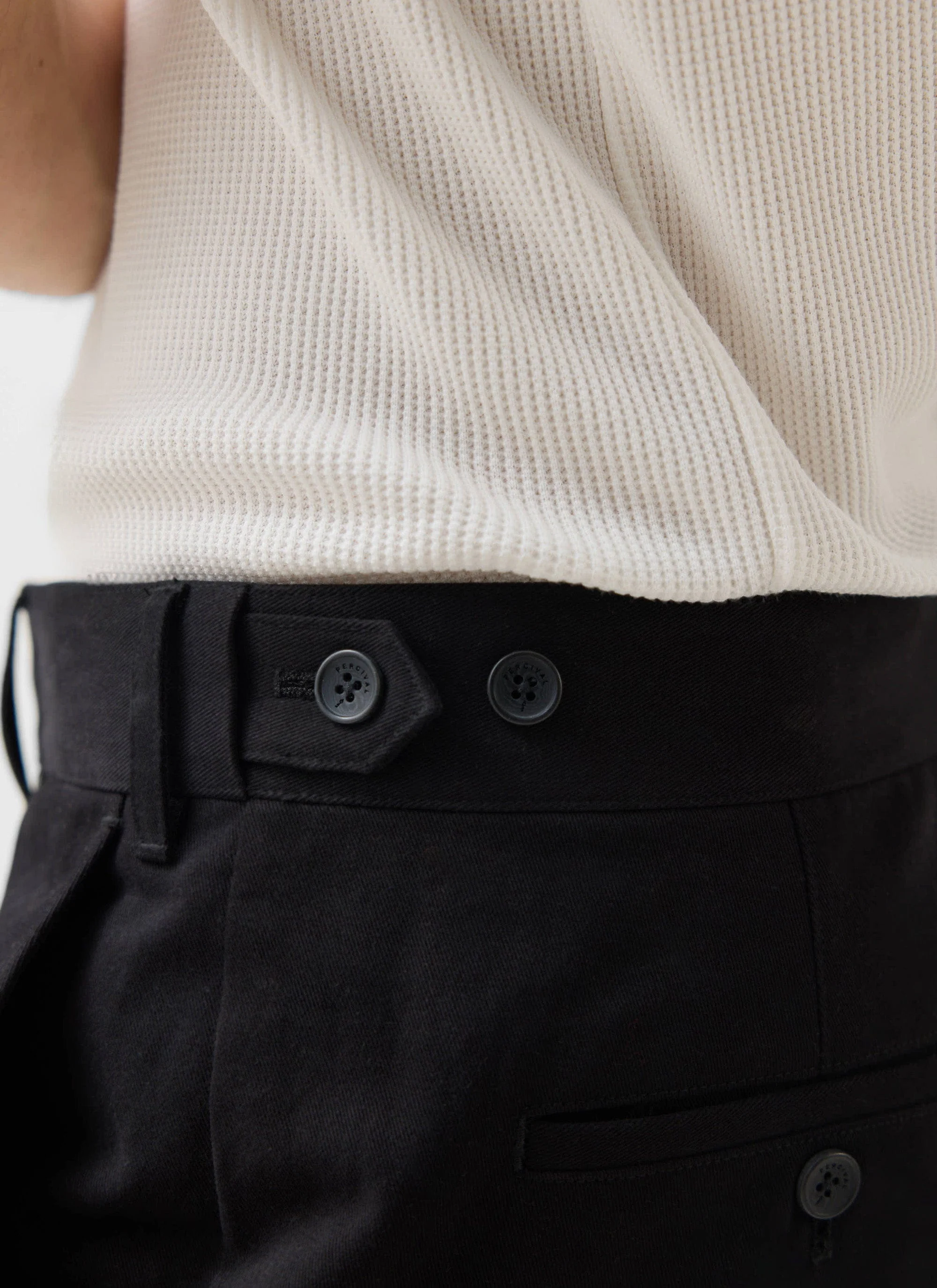 Wide Leg Chino | Cotton | Black - Image 4